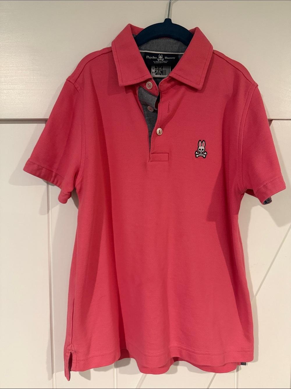 Psycho Bunny Boys Pink Polo Shirt with Bunny Logo
